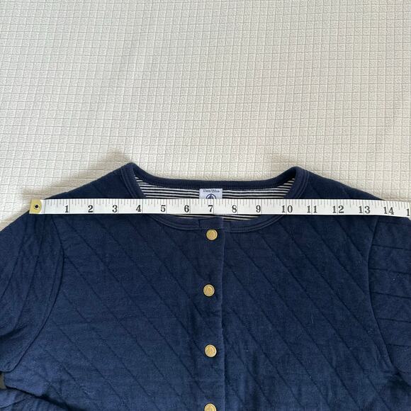 Petit Bateau Navy Diamond Quilted Cotton Blend Girls Jacket Snap Buttons 12Y - Picture 6 of 10